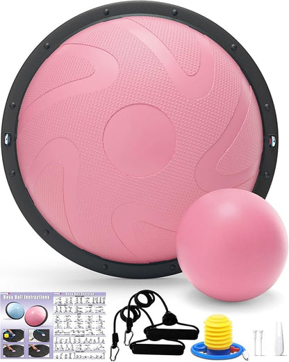 nonogo Half Balance Ball Trainer with Resistance Bands & Small Exercise Ball, Stability Ball for Core Strength, Full Body Workout, Yoga, Fitness, Physical Therapy