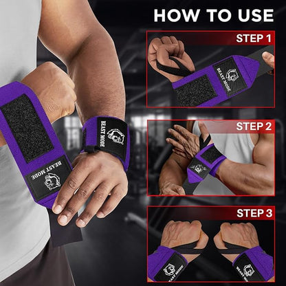 TECEUM Weightlifting 18" & 12" Wrist Wraps with Thumb Loop – Heavy Duty Wrist Workout Braces for Men and Women – Ideal for Powerlifting, Strength Training, Bodybuilding