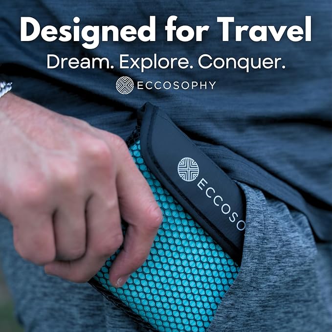 ECCOSOPHY Microfiber Gym Towel for Working Out - (60x30-Aqua)