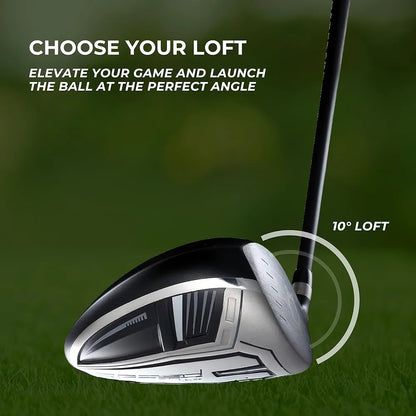 Speed Titanium Driver Golf Club, 10°, 11.5°, 12.5° Loft , Ultra Lightweight Graphite Shaft, Oversized Sweet Spot, Aerodynamic Design, USGA Conforming Mens Golf Driver + Deluxe Headcover