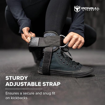 Iron Bull Strength Women's Kickback Ankle Strap for Cable Machines & Resistance Bands: Gym & Home Workout Cuff Attachment for Leg Extensions, Kickbacks, Hip Abductors - Booty Exercises