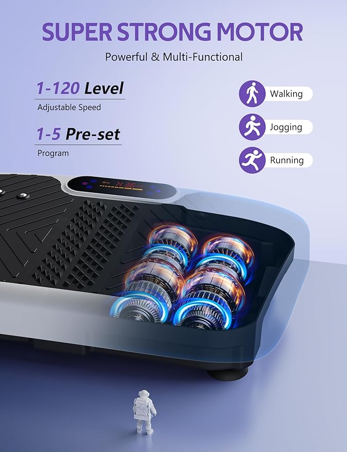 Vibration Plate Exercise Machine, Arvnka Power Waver Vibration Plate for Lymphatic Drainage,Vibrating Plate Machine with Resistance Bands & Remote for Weight Loss for Women Men,Home Exercise Equipment