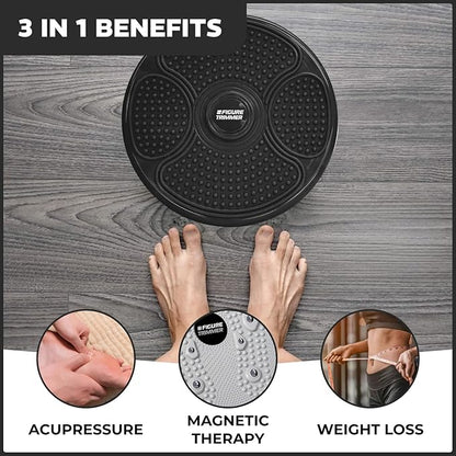 Core Abs Twister Board - Waist Sculptor Twister Board for Core & Ab Exercise - Waist Twisting Disc, Dizzy Disc Twist Board for Slimming Workout with 8 Magnets Reflexology
