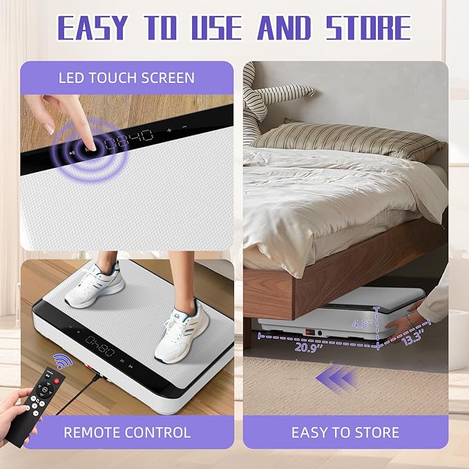 Vibration Plate Exercise Machine with Bluetooth for Lymphatic Drainage – 400lbs Capacity with 9 Preset Modes & 99 Speed Level, Home Gym Equipment for Whole Body Vibrating Workout, Weight Loss & Toning