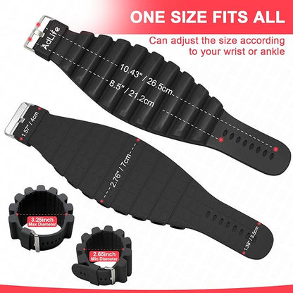 ADLIFE Adjustable Wrist Ankle Weights for Women Men Kids, 2 Lbs Wearable Arm Leg Weights Set of 2(1 Lb Each), Weighted Wristbands Exercise Weights for Walking Running Pilates Yoga Home Gym Workout