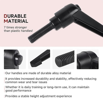 Exercise Bike Seat and Handlebar Height Adjustment Handle Replacement Part - Compatible with Peloton Bikes, Adjustable Alloy L-Shaped Handle Accessory for Seat and Handlebar Height Adjustment
