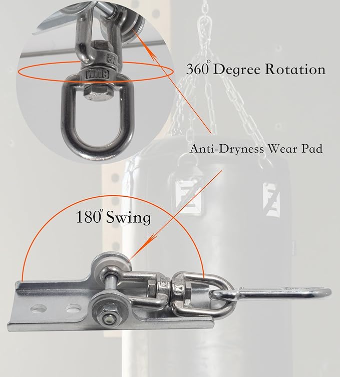 Upgraded 360 Swivel Heavy Bag Mount for Punching, Yoga, Gym, Swing Chairs, and Hammocks - Hanger for Boxing and Hanging