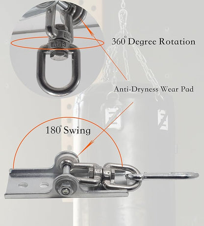 Upgraded 360 Swivel Heavy Bag Mount for Punching, Yoga, Gym, Swing Chairs, and Hammocks - Hanger for Boxing and Hanging