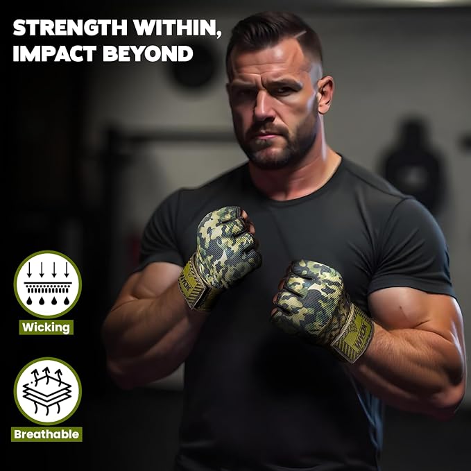 WYOX Gel Boxing Hand Wraps Inner Gloves for Men & Women, 80cm Quick Wrist Straps, Padded Knuckle Protection for Muay Thai Kickboxing, Hand Wraps for Boxing & Martial Arts