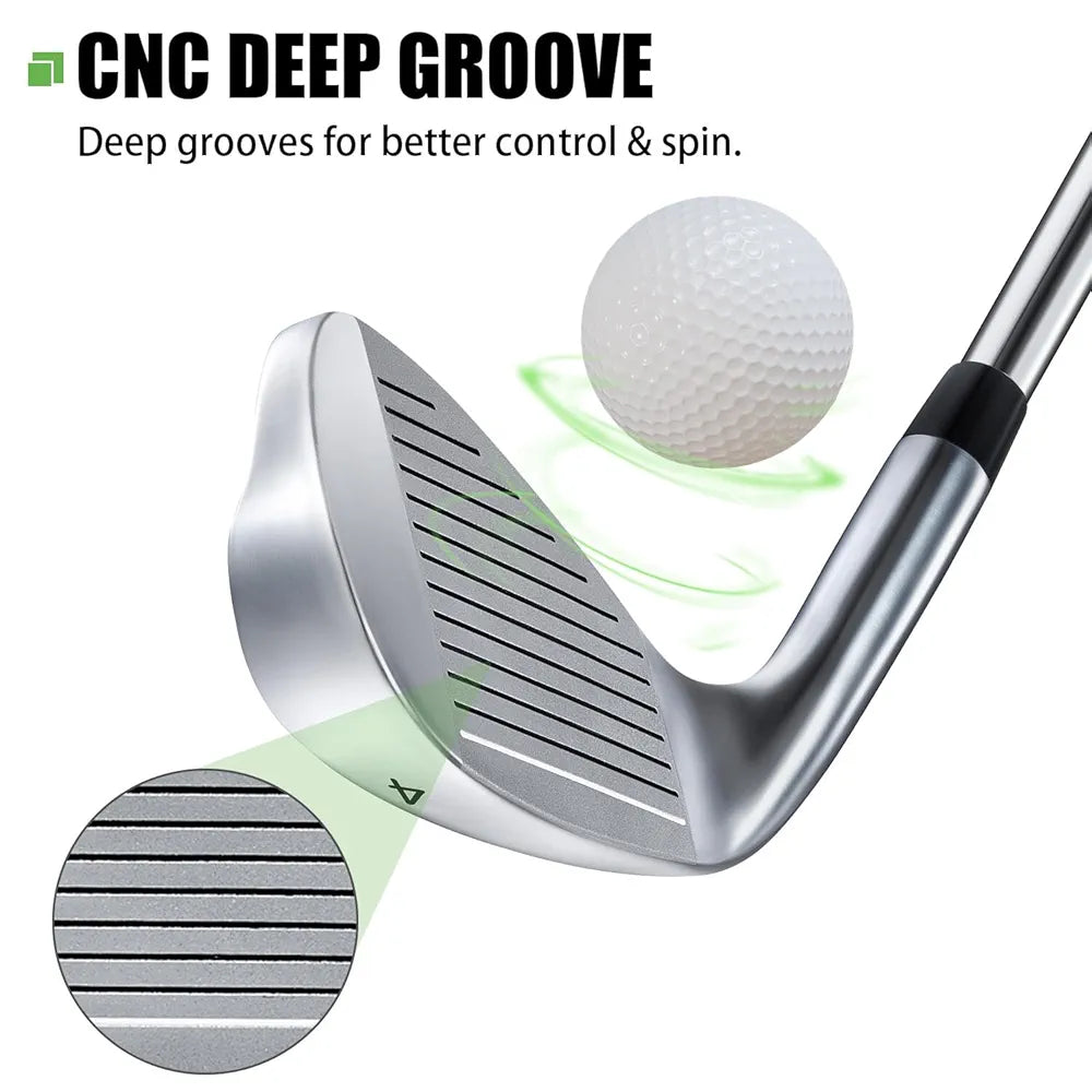 MAZEL Golf Individual Iron 1,2,3,4,5,6,7,8,9, Golf Iron with Steel Shafts for Right Handed Golfers
