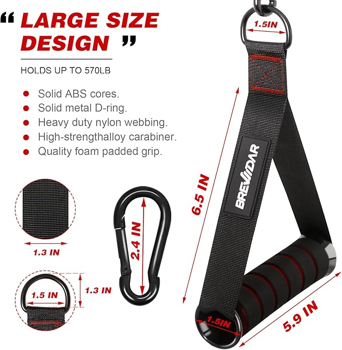 Exercise Handles - Gym Attachments for Cable Machine, Chest Fly, Resistance Bands, Pull up - Foam Handles with Gourd Hooks (Pair)