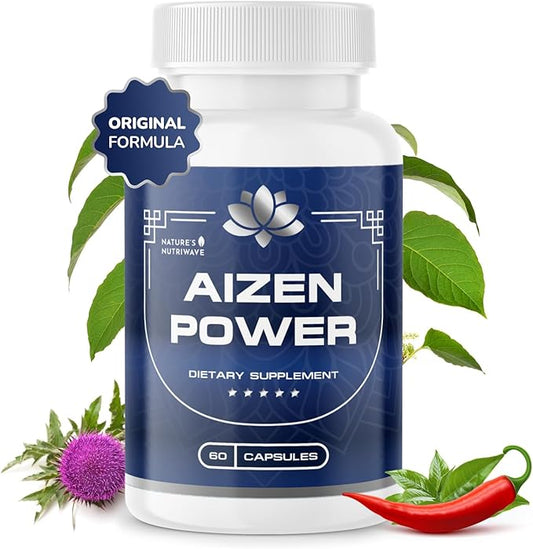 Aizen Power for Men, All Natural Male Supplement, Aizen Power for Men, Male Supplement, Original Formula - 60 Caps, 1 Month Supply