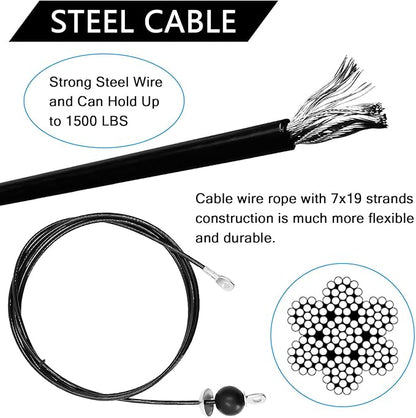 Taeku Fitness Pulley Cable, Heavy-Duty 6mm Steel Wire Rope for Home Gym, Adjustable Replacement Cable for Weightlifting, LAT Pulldown, and Cable Machine Accessories