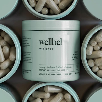 Wellbel Women + Clean Supplement for Hair, Skin, and Nails, Vegan, Gluten Free, Non GMO 90 Count - 3 Pack