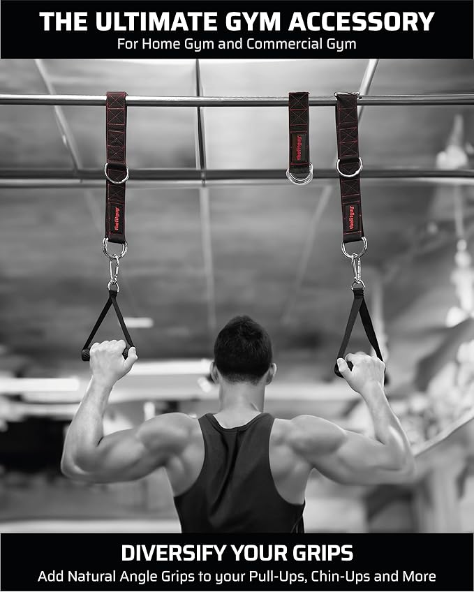 Gym Multifunctional Extension Straps (Pair) - for Cable Attachments, Pulley Machines, Pull-ups, Triceps, Rows - Add New Exercises and Grips to Your Workout, Heavy Duty, 5 Lengths Options