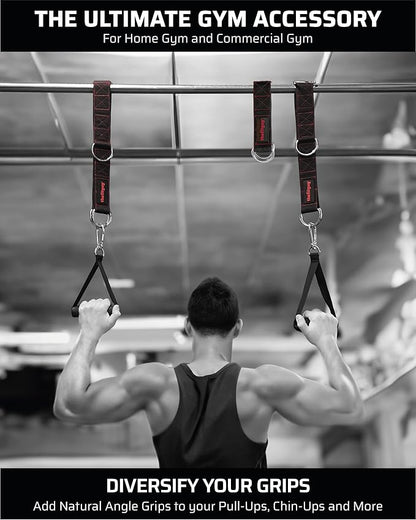 Gym Multifunctional Extension Straps (Pair) - for Cable Attachments, Pulley Machines, Pull-ups, Triceps, Rows - Add New Exercises and Grips to Your Workout, Heavy Duty, 5 Lengths Options
