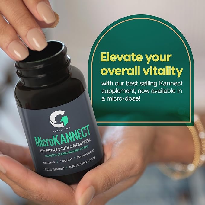 Micro Kannect Capsules with 3% Kanna Alkaloid| Elevates Mood, Boosts Energy Levels, Enhances Mental Clarity | Sceletium Tortuosum Daily Supplements for Men & Women 60 Servings