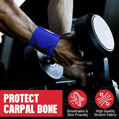 Wrist Wraps for Weightlifting-21" Lifting Wrist Straps for Weightlifting,Weight Lifting Wrist Wraps with Thumb Loop,Breathable Wrist Brace, Avoid Injury and Maximize Grip for Men & Women Powerliftin