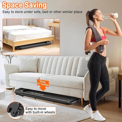 Treadmill with Incline, Walking Pad Foldable Treadmills for Home with 2.5HP, Speed 6.2-7.6MPH Walking Pad with Handle Bar, Remote Control and LED Display