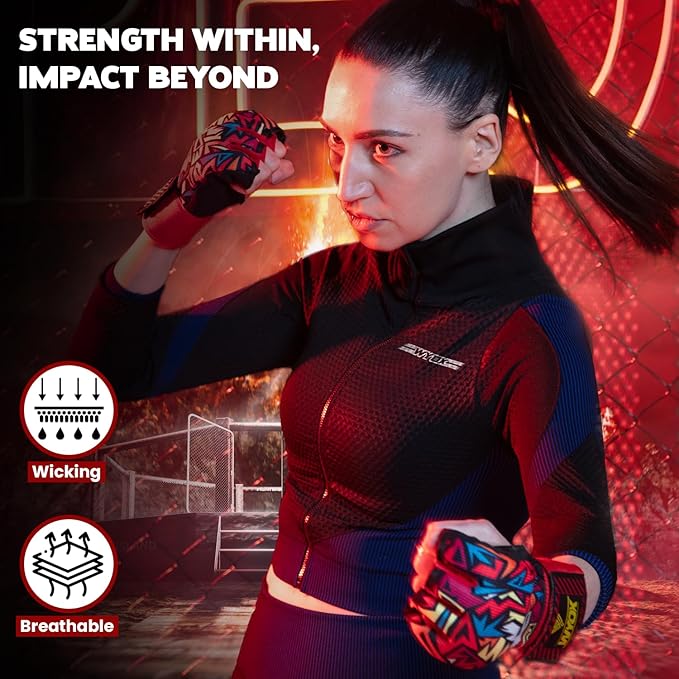 WYOX Gel Boxing Hand Wraps Inner Gloves for Men & Women, 80cm Quick Wrist Straps, Padded Knuckle Protection for Muay Thai Kickboxing, Hand Wraps for Boxing & Martial Arts