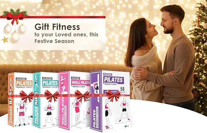 Wall Pilates Workouts For Women - 58 Exercise Cards with Wall Pilates Workout Postures, Instructions & Breathing Tips | Free Ring & Dry-Erase Marker to Create a Customize pilates at home Exercise Chart
