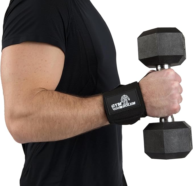 Black Weight Lifting Wrist Wraps - 2 Straps with Thumb Loop & Velcro for Men & Women, Premium Gym Wrist Wraps Support, Ideal for Powerlifting, Crossfit, and Bodybuilding.