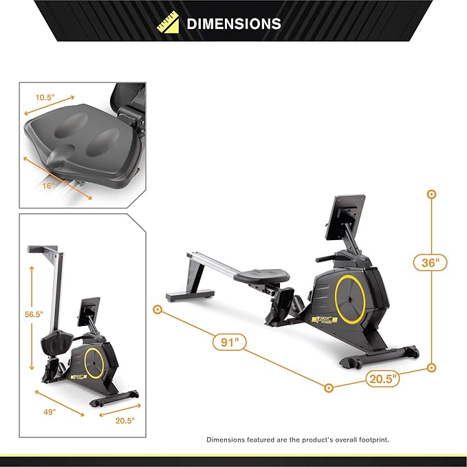 CIRCUIT FITNESS Circuit Fitness Deluxe Foldable Magnetic Rowing Machine