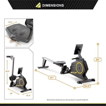 CIRCUIT FITNESS Circuit Fitness Deluxe Foldable Magnetic Rowing Machine