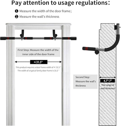 leikefitness Pull-Up Bar For Door Frame Adjustable Portable (AB7000)