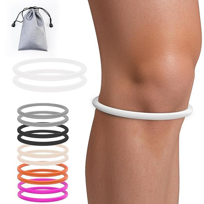 2PCS Patella Band for Knee Pain Relief, Patellar Tendon Support Strap for Tennis, Running, Jumpers, Soccer, Basketball and Hiking, Breathable & Lightweight Patella Stabilizer Knee Strap Brace Support for Women and Men, Comes with Storage Bag (White)
