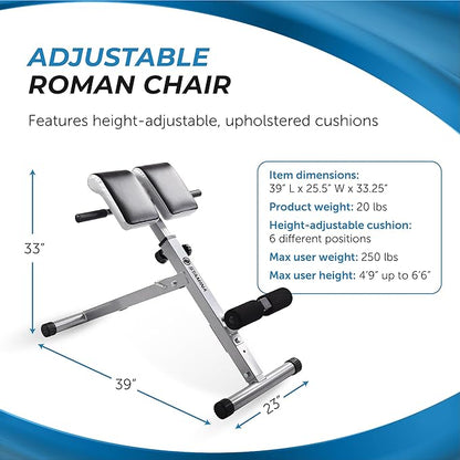 Stamina Hyperextension Bench 2014 - Adjustable and Foldable 250 lbs