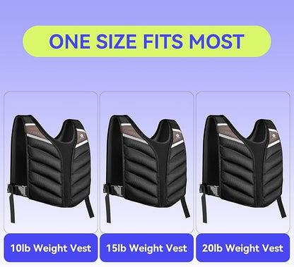 Weighted Vest,10lb/15lb/20lb Weight Vest with Reflective Stripe for Men Women Kids,Body Strength Training Weight Vest for Fitness,Workout,Running,Training
