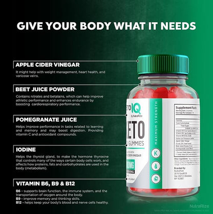 (2 Pack) Keto IQ Keto ACV Gummies, Keto IQ Keto ACV Formula for Advanced Weight Loss, Keto IQ Keto Dietary Supplement, Keto IQ Keto + ACV Gummy, KetoIQ Gomitas Reviews (120 Gummies)