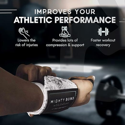 Wrist Wrap for Weightlifting, Wrist Support for Powerlifting Competition, Strength Training and Bodybuilding - Premium Wrist Wraps for Men & Women - Gym Wrist Protection for Everyday Use - Peonies