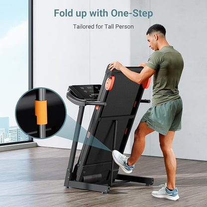 THERUN Incline Treadmill for Running and Walking, 300 lbs Weight Capacity, Wide Belt, 3.0 HP, 18" LED Screen, 2 Layers Shock-Absorbing