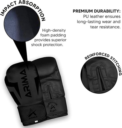 Boxing Gloves - Premium PU Leather, Heavyweight - Ideal for Boxing, Kickboxing, Muay Thai & Fitness Training
