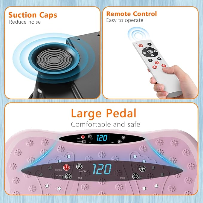 Vibration Plate Exercise Machine, Vibration Plateform for Lymphatic Drainage, Whole Body Workout Vibrate Fitness Board for Weight Loss Shaping Toning, Home Gym Equipment