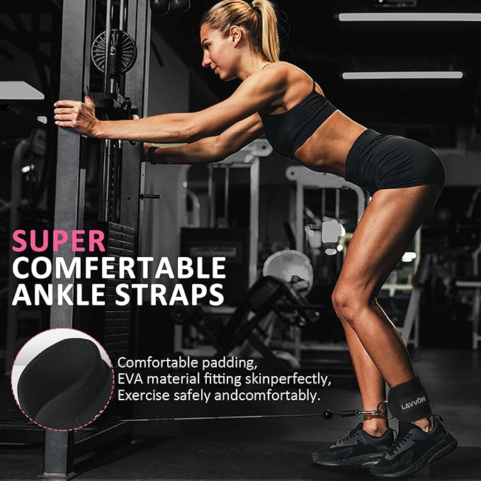Barbell Pad Set for Hip Thrust 10Pcs- Squat Pad for Barbell Lunges & Bar Padding - Bench Press Standard Weight Bar Pad - with Ankle Straps, Wrist Straps for Weightlifting, 3 Lifting Strap