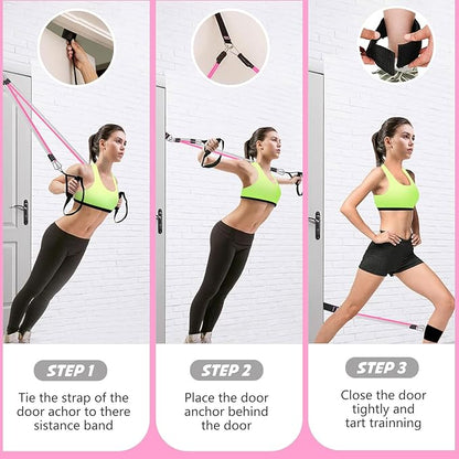 Pilates Bar Kit with Resistance Bands,Pilates Bar with Stackable Bands Workout Equipment for Legs,Hip,Waist and Arm,Exercise Fitness Equipment for Women & Men Home Gym Yoga Pilates