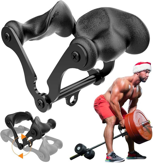V Bar T-Bar Row Landmine Handle Attachment for Barbell Bars, Solid Mine Double D Row Handle Grips with Non-Slip Rubber Grips, T-Row Attachment for Olympic Strength Training Bars
