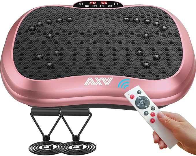 AXV Vibration Plate Exercise Machine Whole Body Workout Portable Mini Vibrate Fitness Platform Lymphatic Drainage Machine for Weight Loss Shaping Toning Wellness Home Gyms Workout (Mini)