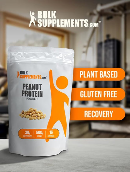 BulkSupplements.com Peanut Flour Protein Powder - Peanut Butter Powder, Peanut Butter Protein, Powdered Peanut Butter - Gluten Free & No Added Sugars, 30g per Serving, 500g (1.1 lbs)