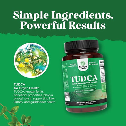 Advanced Bile Salt TUDCA Supplement - Extra Strength TUDCA 500mg per Serving Bile Salts for Gallbladder Kidney and Liver Support - High Purity Tauro Ursodeoxycholic Acid Liver and Gallbladder Cleanse