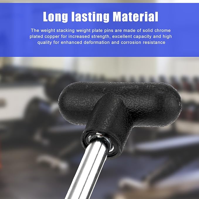 Weight Stack Pin, 2pcs Gym Pins for Weights Loading Pin for Weight Stack Machine Weight Selector Pin for Home Gym Exercise Machine Accessories