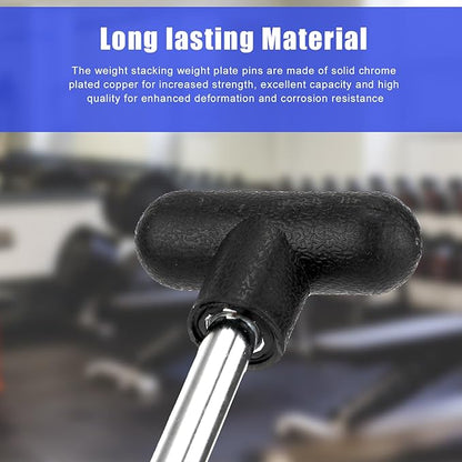Weight Stack Pin, 2pcs Gym Pins for Weights Loading Pin for Weight Stack Machine Weight Selector Pin for Home Gym Exercise Machine Accessories