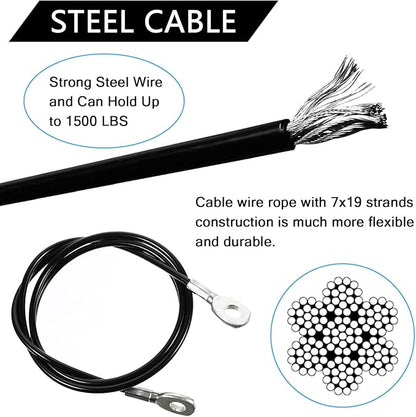 Taeku Fitness Pulley Cable, Heavy-Duty 6mm Steel Wire Rope for Home Gym, Adjustable Replacement Cable for Weightlifting, LAT Pulldown, and Cable Machine Accessories