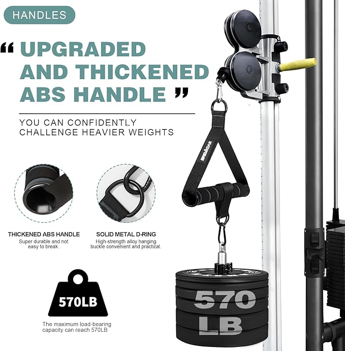 Exercise Handles - Gym Attachments for Cable Machine, Chest Fly, Resistance Bands, Pull up - Foam Handles with Gourd Hooks (Pair)