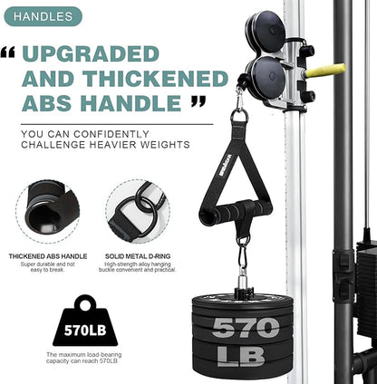 Exercise Handles - Gym Attachments for Cable Machine, Chest Fly, Resistance Bands, Pull up - Foam Handles with Gourd Hooks (Pair)