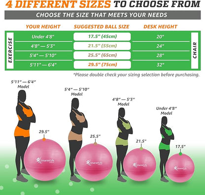 SmarterLife Workout Exercise Ball for Fitness