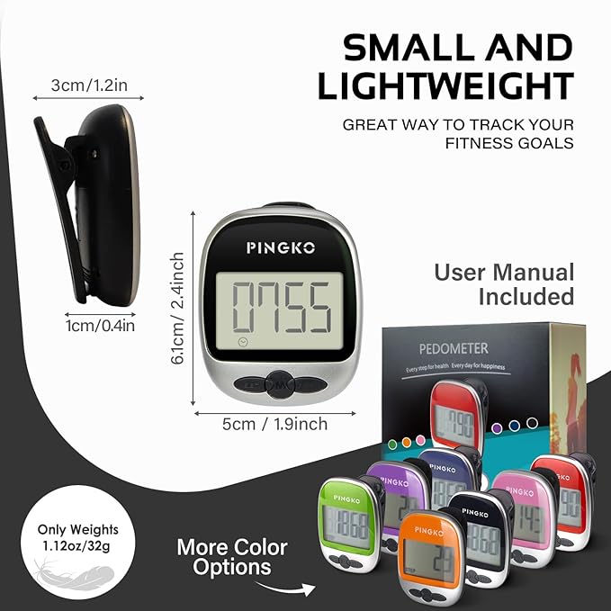 PINGKO Outdoor Multi-Function Portable Sport Pedometer Step/Distance/Calories/Counter